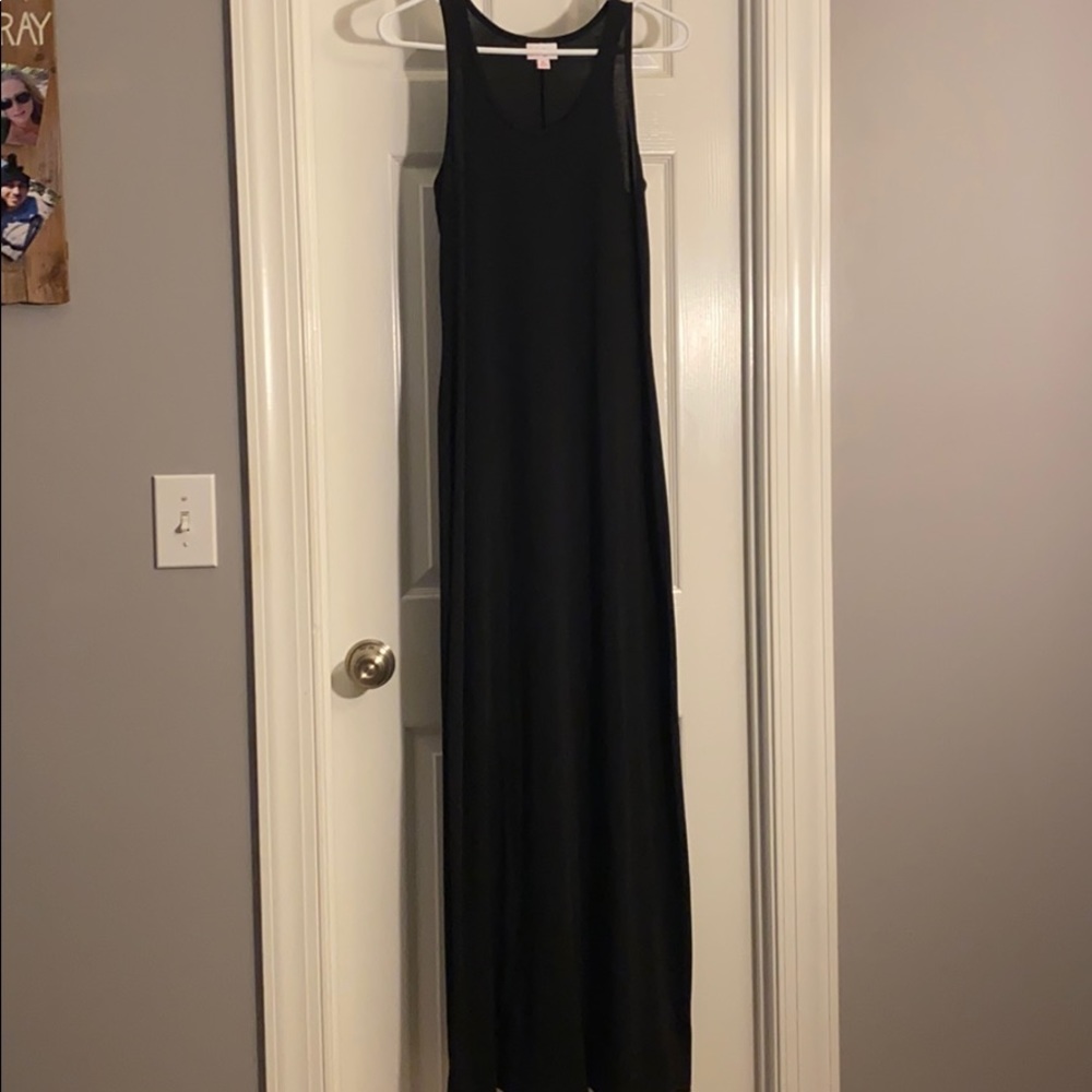 Lularoe Solid Black Tank Maxi Dress